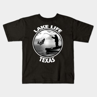 Lake Life Texas Fishing Boating Outdoor Life Kids T-Shirt